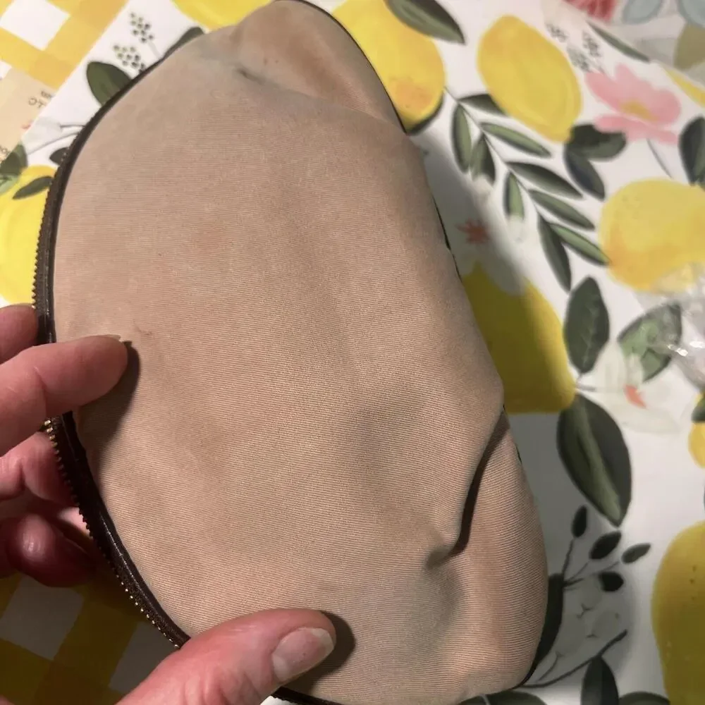 VINTAGE Burberry BLUE LABEL Makeup Cosmetic Bag bag Brown Beige Checkered Inside